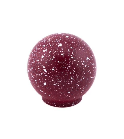 Beech wood furniture knob in wine red/white Mix designer handle