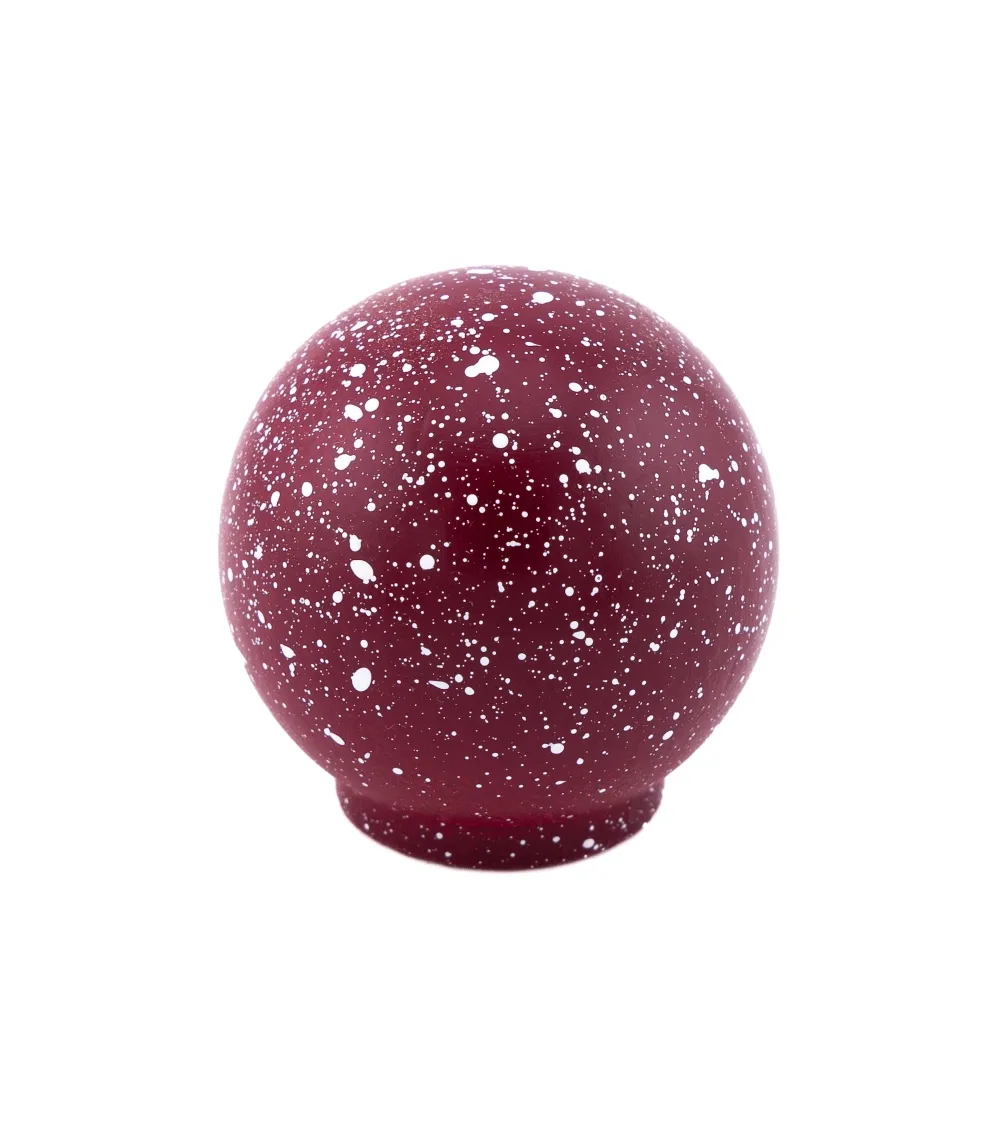 Beech wood furniture knob in wine red/white Mix designer handle