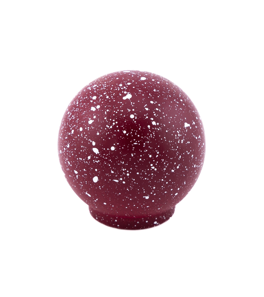 Beech wood furniture knob in wine red/white Mix designer handle