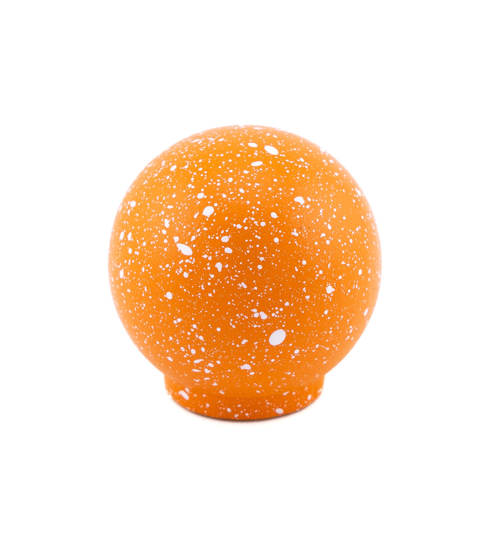 Beech wood furniture knob in orange/white Mix designer handle