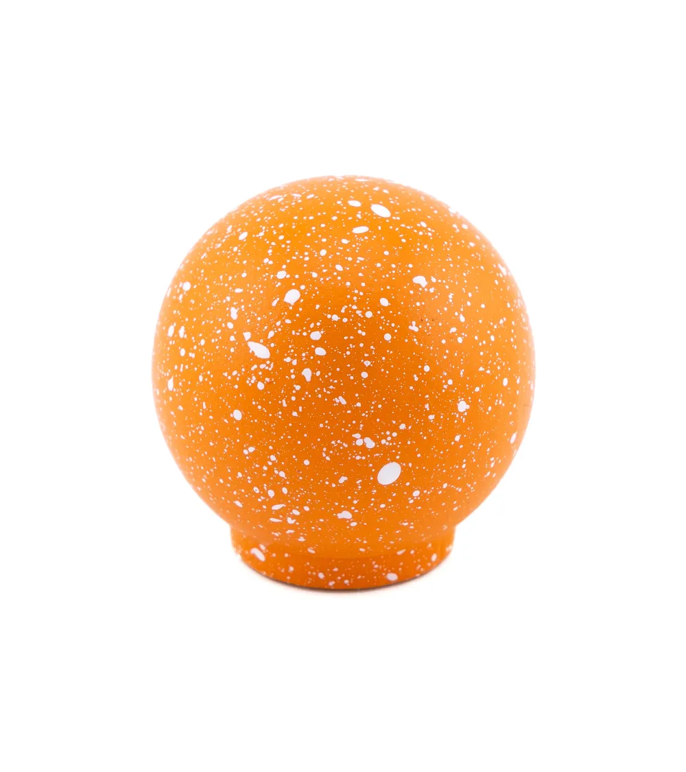 Beech wood furniture knob in orange/white Mix designer handle