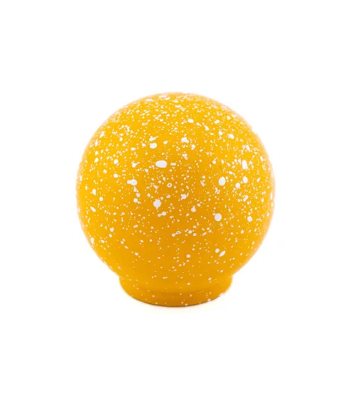 Beech wood furniture knob in yellow/white Mix designer handle