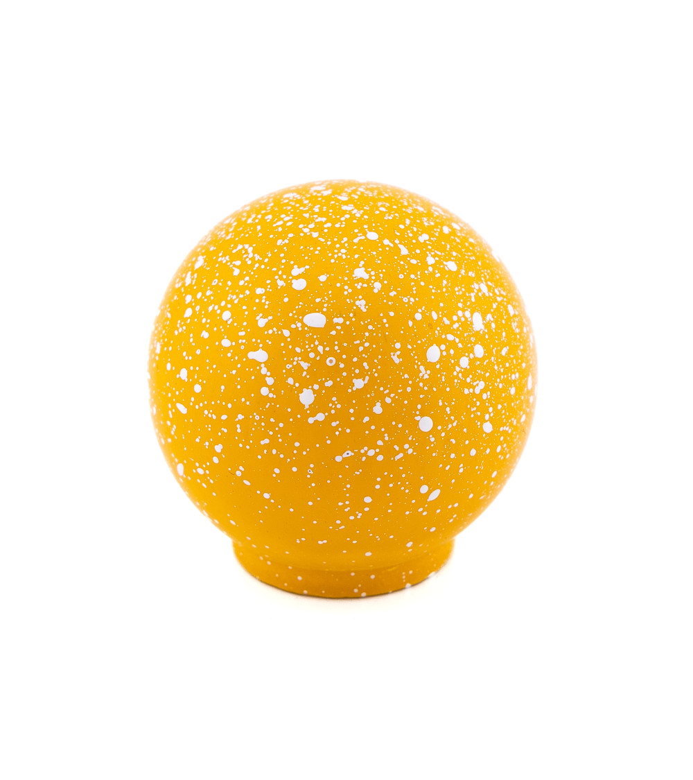 Beech wood furniture knob in yellow/white Mix designer handle