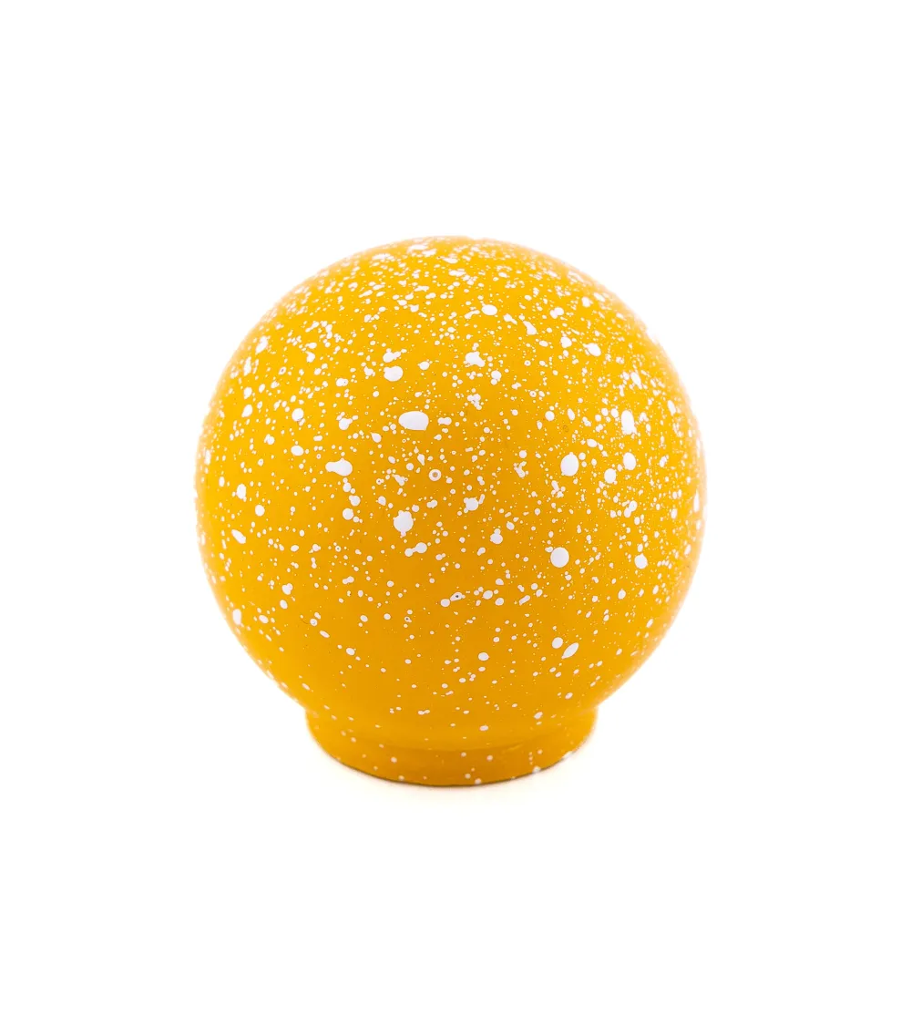 Beech wood furniture knob in yellow/white Mix designer handle