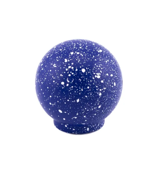 Beech wood furniture knob in dark blue/white Mix designer handle
