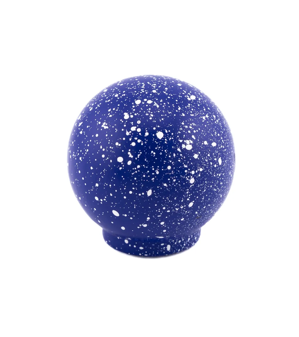 Beech wood furniture knob in dark blue/white Mix designer handle