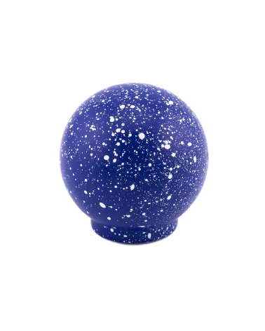 Beech wood furniture knob in dark blue/white Mix designer handle