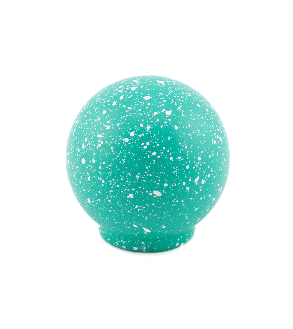 Beech wood furniture knob in light green/white Mix designer handle