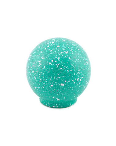 Beech wood furniture knob in light green/white Mix designer handle