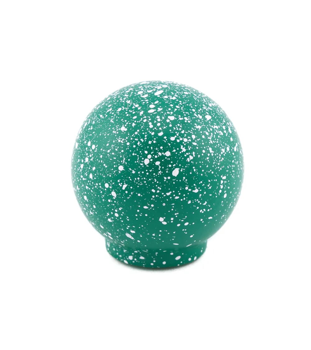 Beech wood furniture knob in green/white Mix designer handle