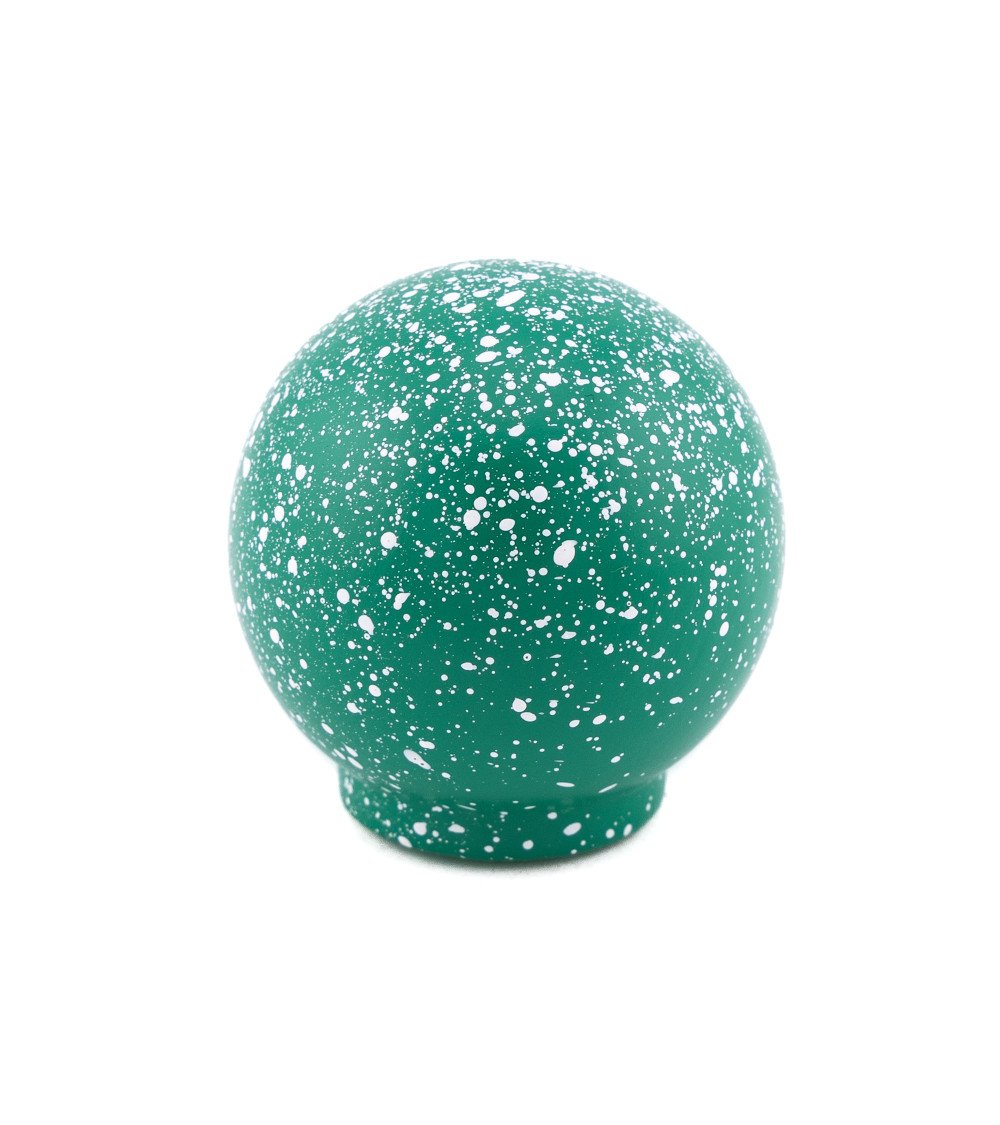Beech wood furniture knob in green/white Mix designer handle