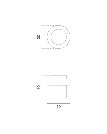 STOPER 1722 F5 door stop with dimensions