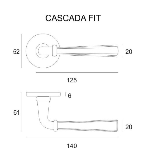 CASCADA zamak door handle