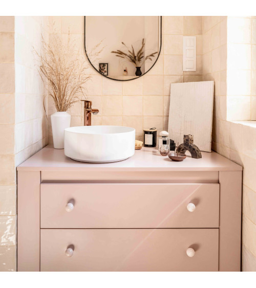 Rose taupe beech wood furniture knob design handle