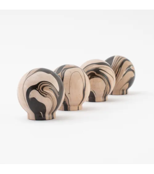 Furniture knob in Chino Black Beech wood - design handle