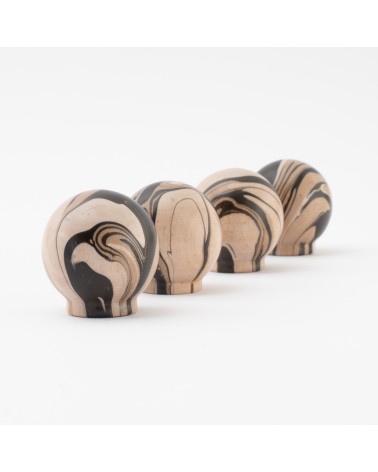 Furniture knob in Chino Black Beech wood - design handle