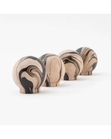 Furniture knob in Chino Black Beech wood - design handle