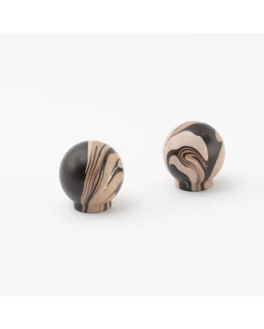 Furniture knob in Chino Black Beech wood - design handle
