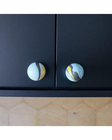 Furniture knob in Octopus Beech wood - design handle
