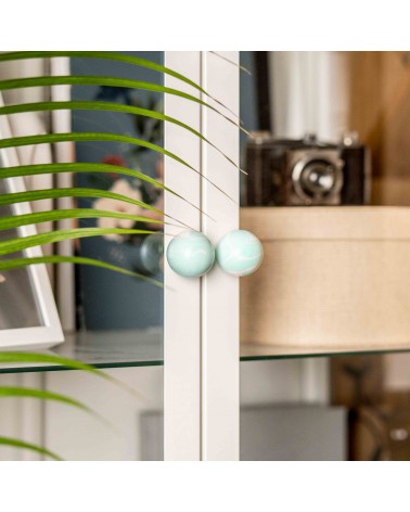 Furniture knob in Aqua Beech wood - design handle
