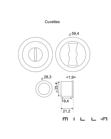 Sliding door handle with dimensions