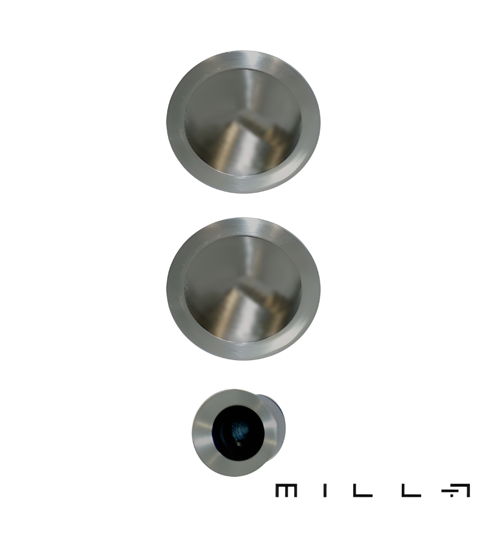 Polished chrome sliding door handle with latch designer handle