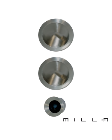 Polished chrome sliding door handle with latch designer handle