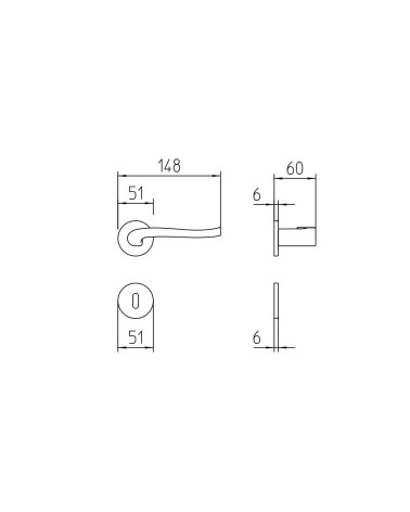 Futuristic Mandelli Ola door handle with dimensions