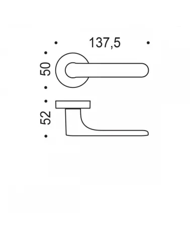 Ocean blue coloured door handle - Moon One Round - designer handle