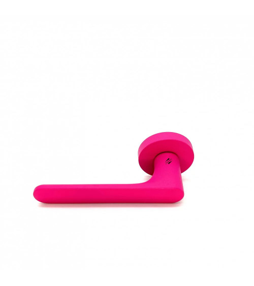 Raspberry pink coloured door handle - Moon One Round