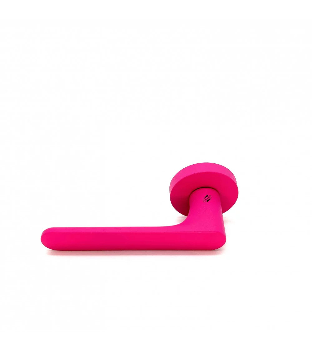 Raspberry pink coloured door handle - Moon One Round