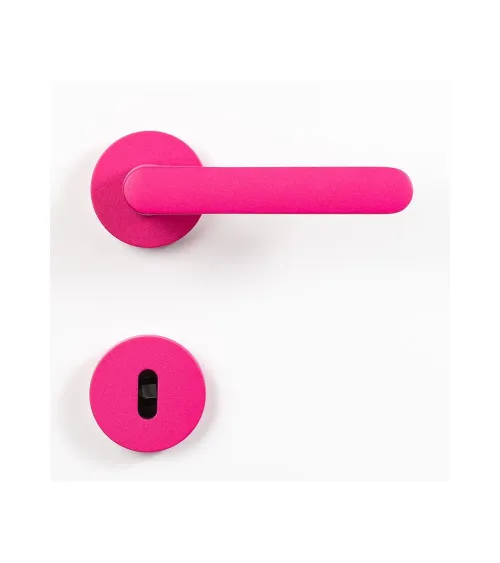 Raspberry pink coloured door handle - Moon One Round