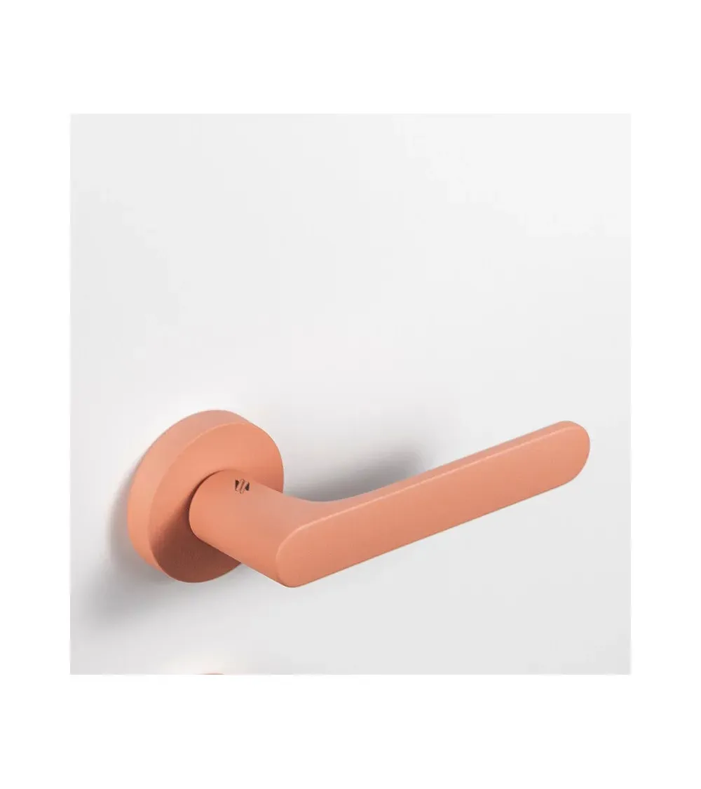 Old rose coloured door handle - Moon One Round