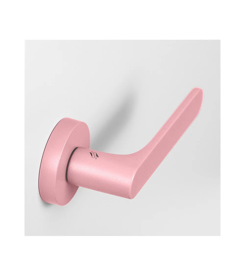 Antique rose coloured door handle - Moon One Round