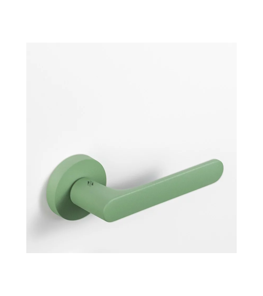 Petit pois green coloured door handle - Moon One Round