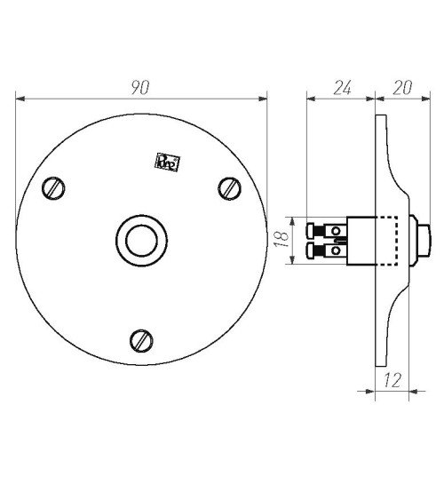 Dauby Pure round doorbell in bronze - doorbell button 90RO