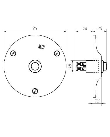 Dauby Pure Round Bronze Doorbell - 90RO Doorbell Button