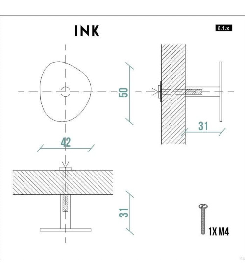 INK Cabinet Knob White