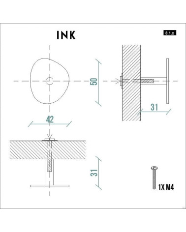INK White Cabinet Knob