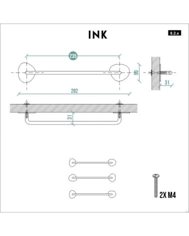 INK steel furniture handle Black