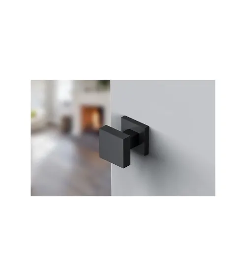Black AEGIS square door knob - designer handle