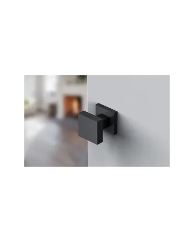 Black AEGIS square door knob - designer handle