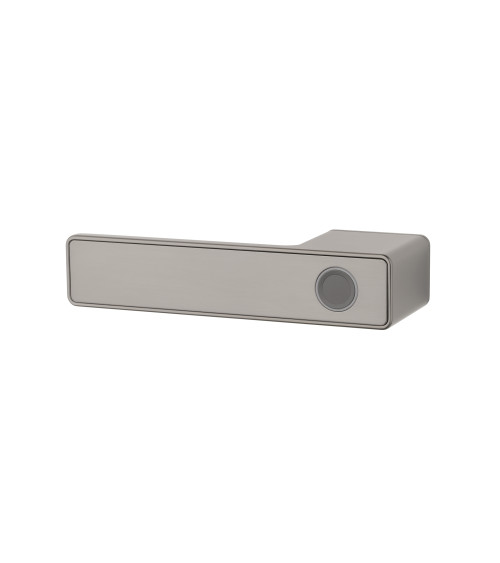 MAHONIA modern electronic door handle designer handle for right-handed held by a hand
