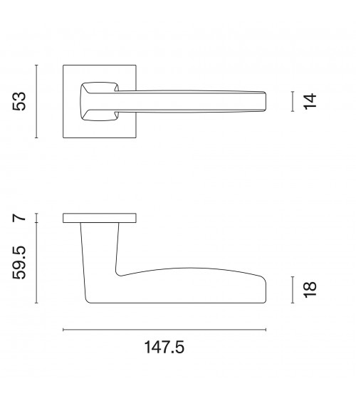 ERBA matt gold door handle designer handle