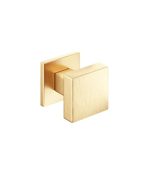 Matte gold AEGIS square door knob - designer handle