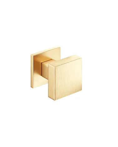 Matte gold AEGIS square door knob - designer handle