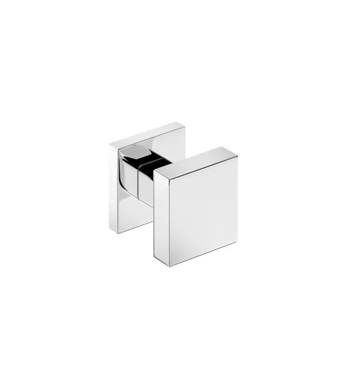 Polished chrome AEGIS square door knob - designer handle