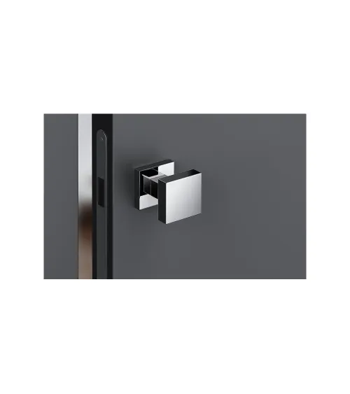 Polished chrome AEGIS square door knob - designer handle