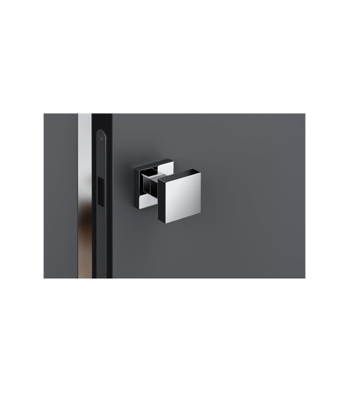 Polished chrome AEGIS square door knob - designer handle