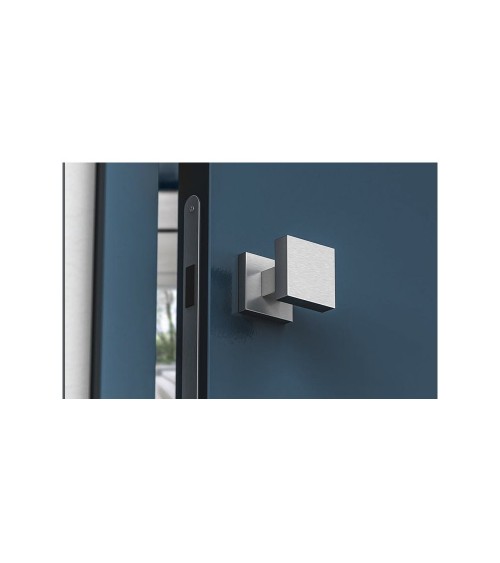 AEGIS square brushed chrome door knob - designer handle